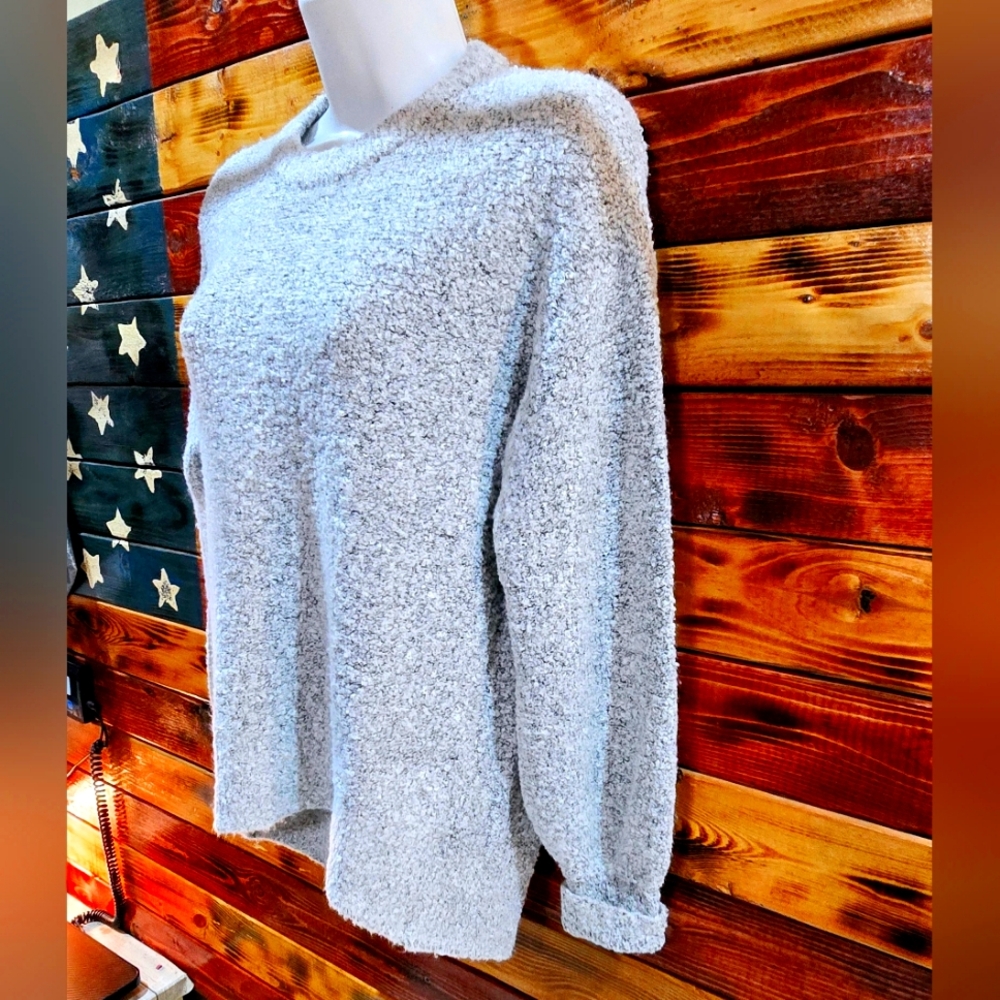 Old Navy Oversized Marled Grey Comfy Textured Knit Crewneck Sweater Size XS